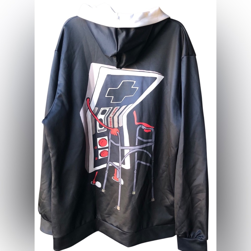 Graphic Black and White Hoodie Game Fashion Express Your Unique Style Customize - Picture 3 of 5